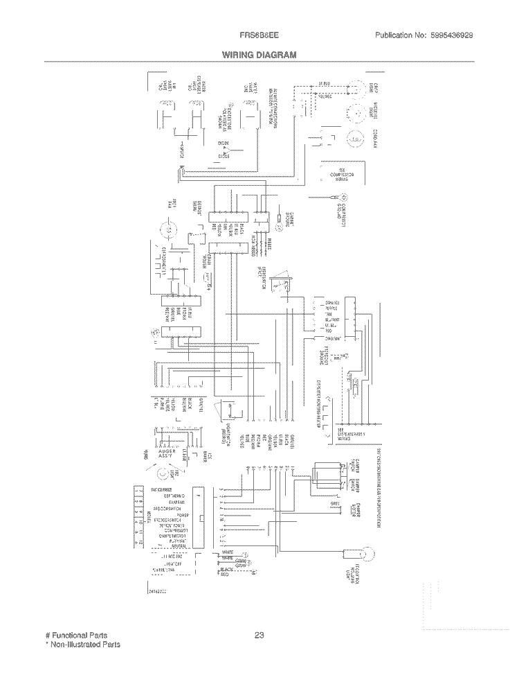 WIRING DIAGRAM Diagram and Parts List for FRS6B6EEW1  Frigidaire Refrigerator