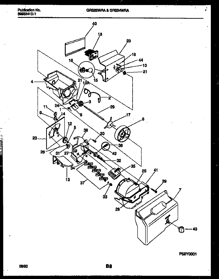 ICE DISPENSER Diagram and Parts List for GRS24WRAD0  Gibson Refrigerator