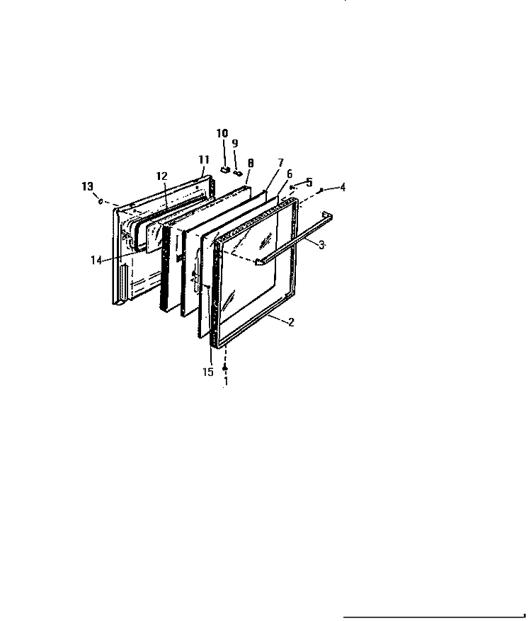 DOOR, GF670H Diagram and Parts List for GF600HXW1  Frigidaire Wall Oven
