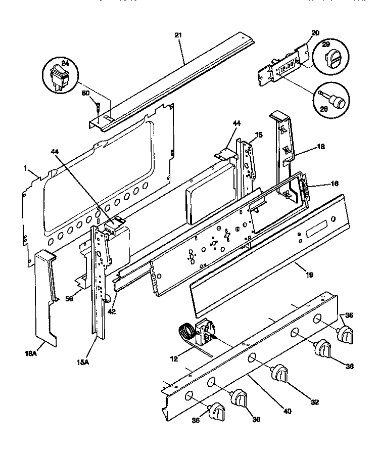 BACKGUARD Diagram and Parts List for TGF335BCWA  Tappan Range