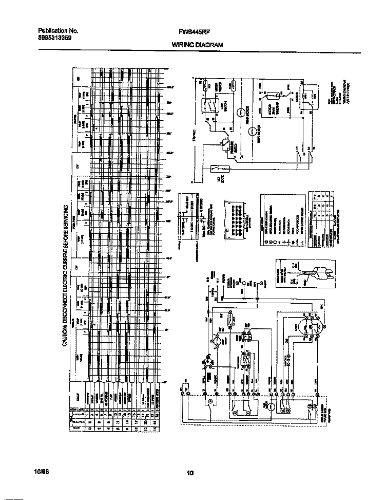 131774000 WIRING DIAGRAM Diagram and Parts List for FWS445RFS1  Frigidaire Washer