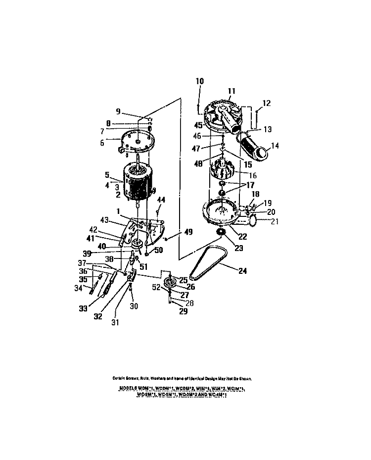 PUMP, MOTOR Diagram and Parts List for WCDMA1  Frigidaire Washer