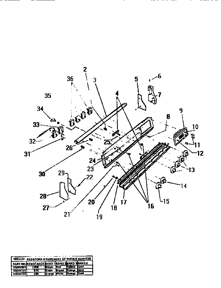 BACKGUARD Diagram and Parts List for KS970GKD1  Frigidaire Range