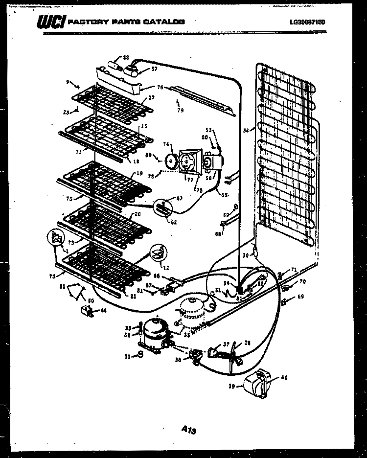 SYSTEM AND ELECTRICAL PARTS Diagram and Parts List for FV16M2WSFC  Gibson Freezer