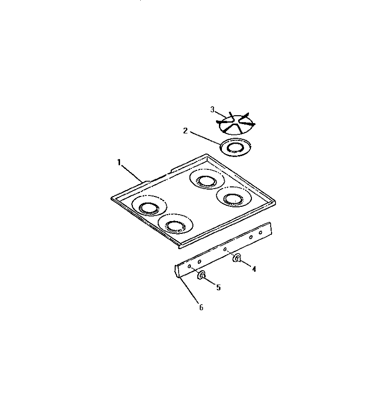 COOKTOP Diagram and Parts List for G21CW0  Frigidaire Range