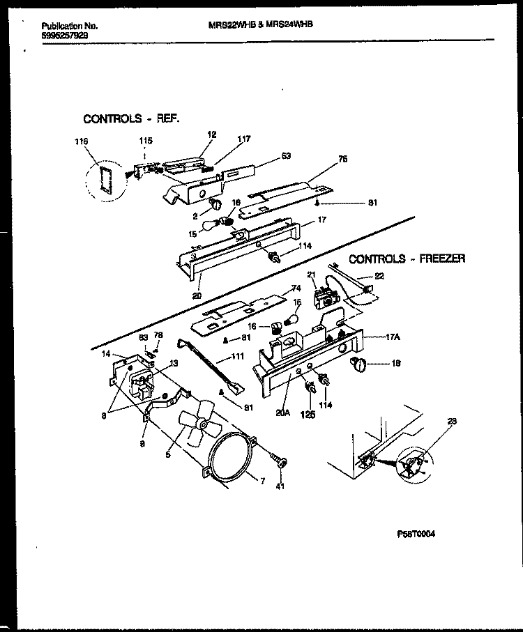 REFRIGERATOR CONTROL ASSEMBLY, DAMP Diagram and Parts List for MRS22WHBD0  Frigidaire Refrigerator