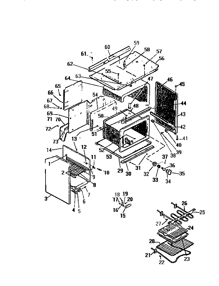 BODY, SIDE PANELS Diagram and Parts List for KF404GDW0  Frigidaire Range