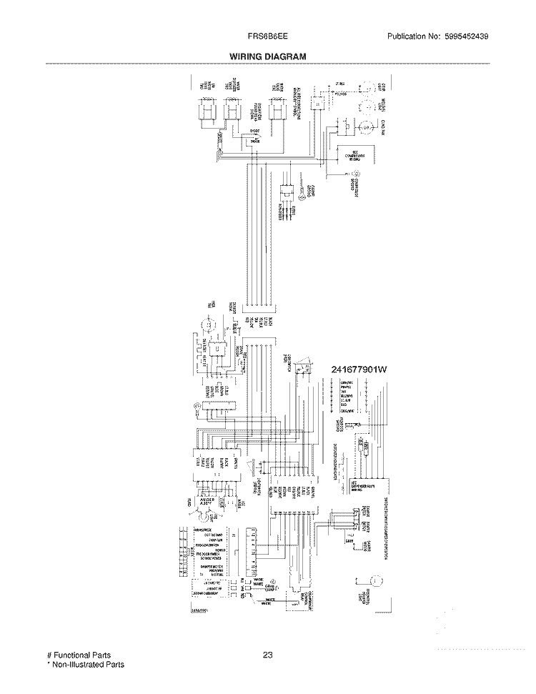 WIRING DIAGRAM Diagram and Parts List for FRS6B6EEW0  Frigidaire Refrigerator