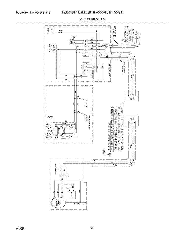 WIRING DIAGRAM Diagram and Parts List for E30DD75ESS  Electrolux Range Hood