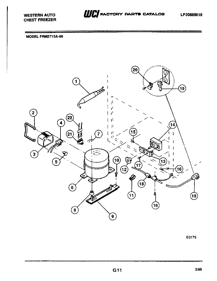 SYSTEM Diagram and Parts List for FRM2715A-88  Frigidaire Freezer
