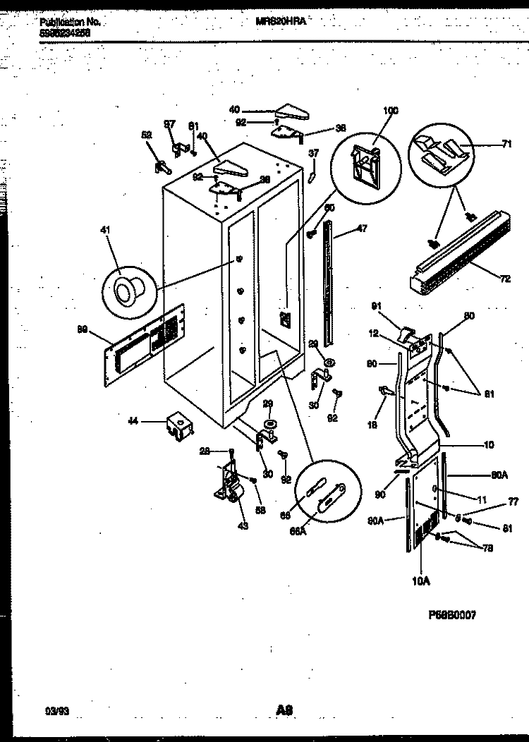 CABINET PARTS Diagram and Parts List for MRS20HRAD1  Uni Refrigerator
