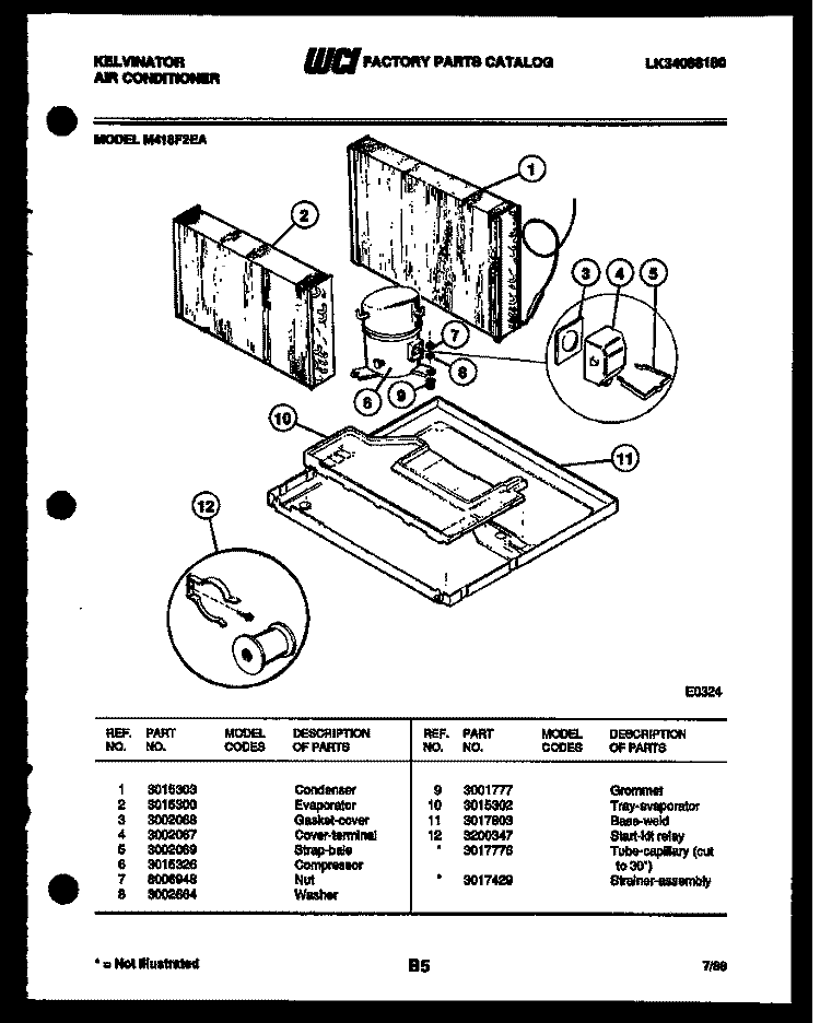 SYSTEM PARTS Diagram and Parts List for M418F2EA  Kelvinator Air Conditioner