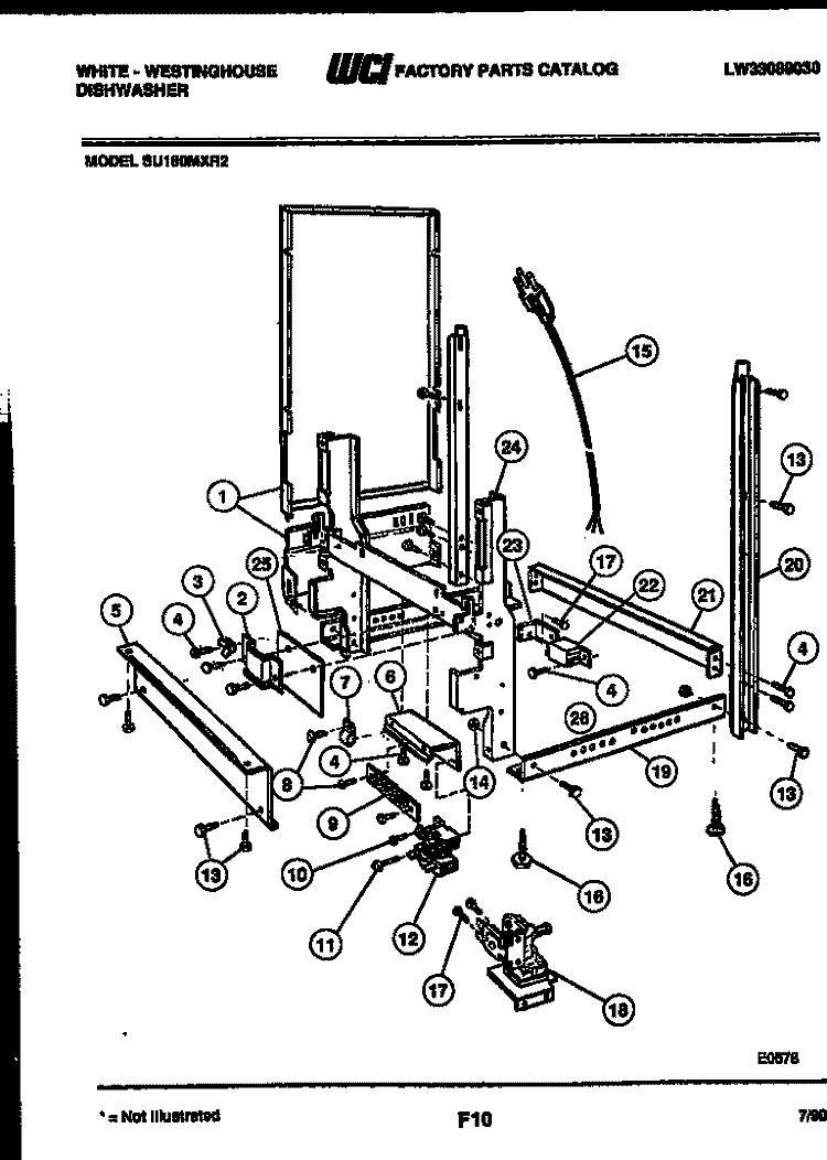POWER DRY AND MOTOR PARTS Diagram and Parts List for SU180MXV2  Frigidaire Dishwasher