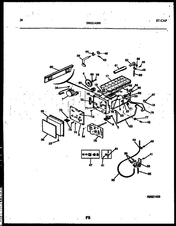 ICE MAKER AND INSTALLATION PARTS Diagram and Parts List for RS249MCD2  Frigidaire Refrigerator