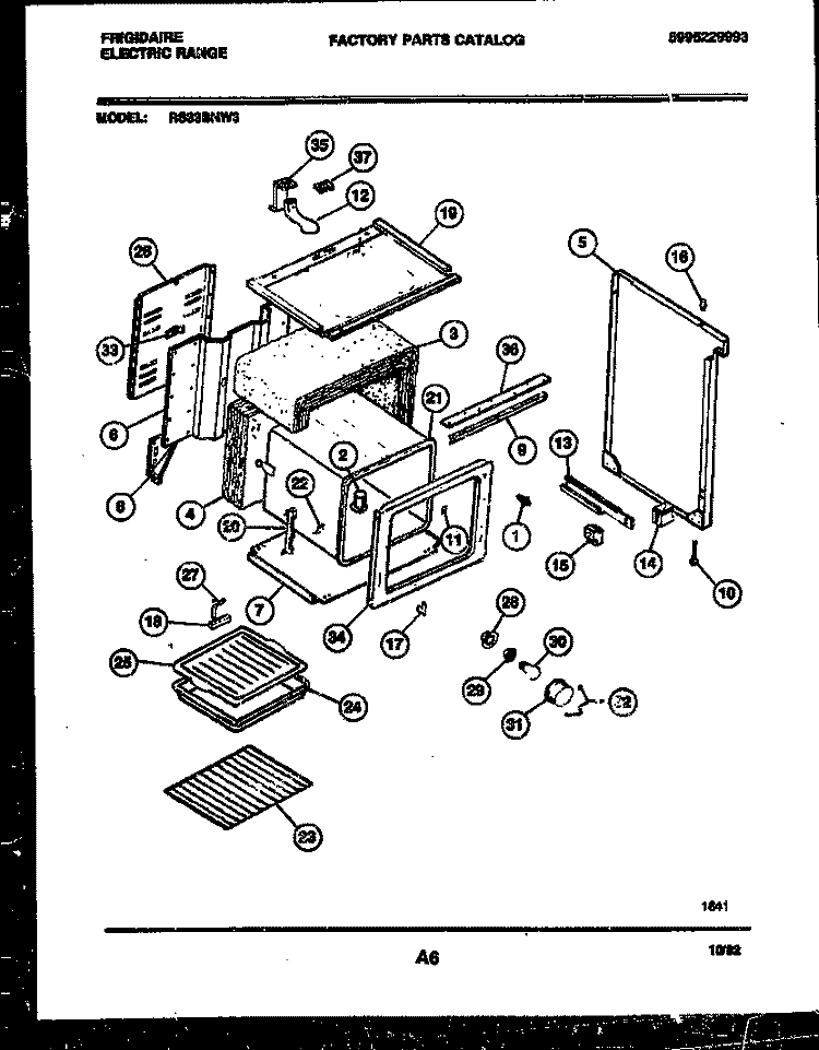 BODY PARTS Diagram and Parts List for RS33BNL3  Frigidaire Range