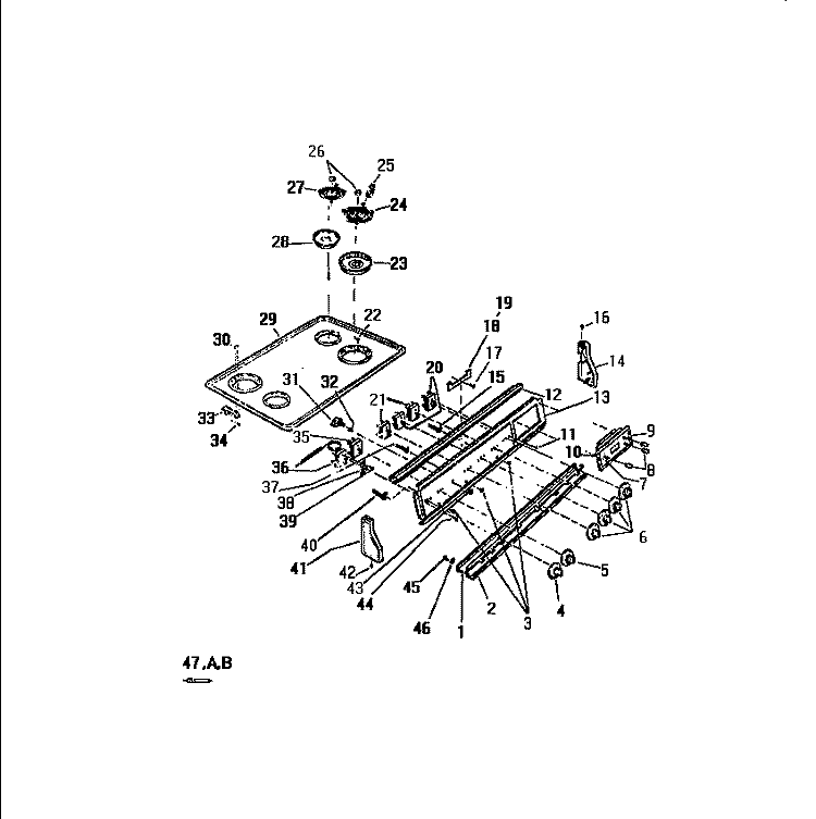 BACKGUARD Diagram and Parts List for KD860GDD1  Frigidaire Range