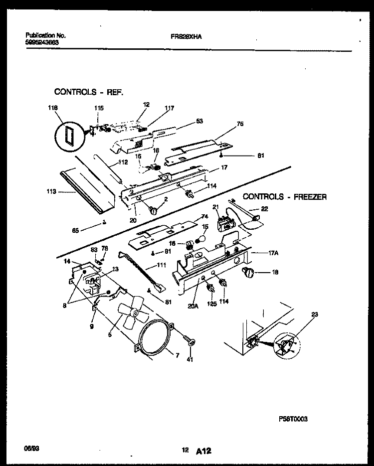 REFRIGERATOR CONTROL ASSEMBLY, DAMP Diagram and Parts List for FRS28XHAB0  Frigidaire Refrigerator