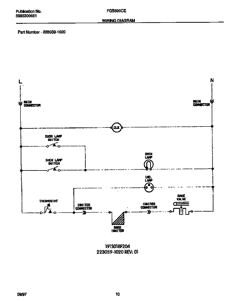 WIRING DIAGRAM Diagram and Parts List for FGB500CESC  Frigidaire Wall Oven