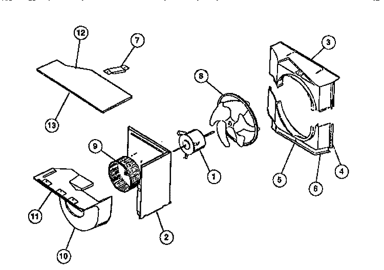 AIR HANDLING PARTS Diagram and Parts List for FAS147P1A1  Frigidaire Air Conditioner