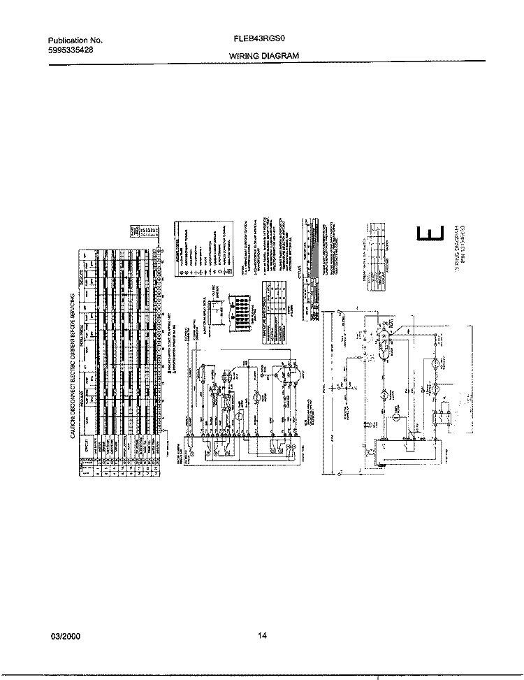 WIRING DIAGRAM Diagram and Parts List for FLEB43RGS0  Frigidaire Washer Dryer Combo