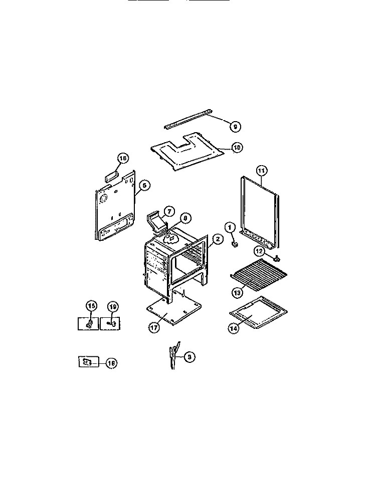 BODY Diagram and Parts List for CGC3M4DXD  Gibson Range