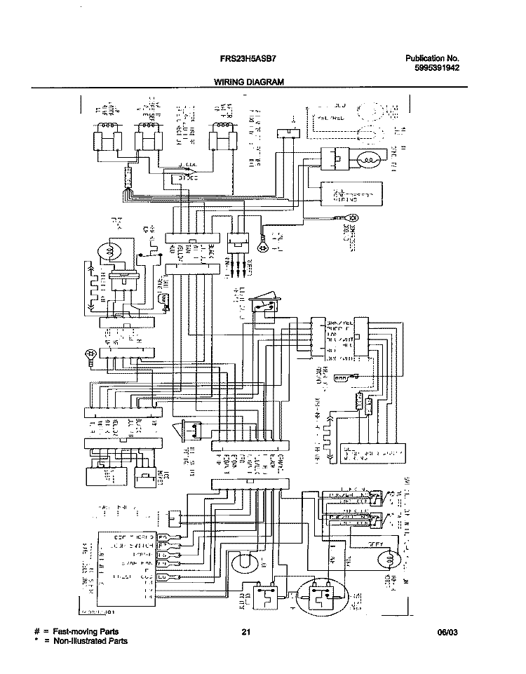 WIRING DIAGRAM Diagram and Parts List for FRS23H5ASB7  Frigidaire Refrigerator