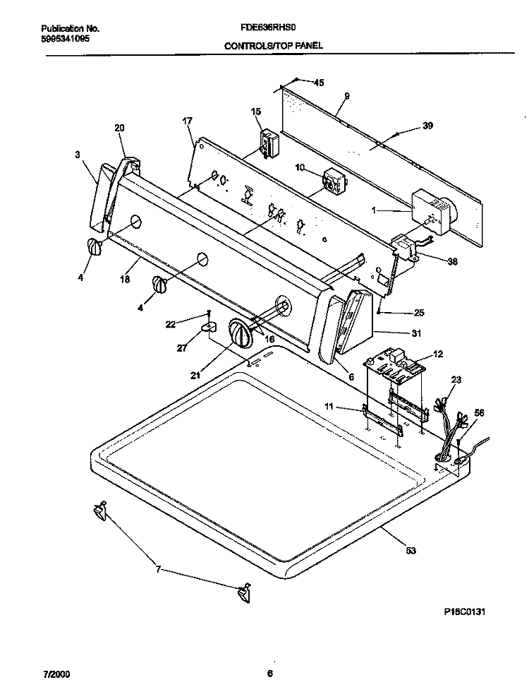 CONTROLS Diagram and Parts List for FDE646RHS0  Frigidaire Dryer