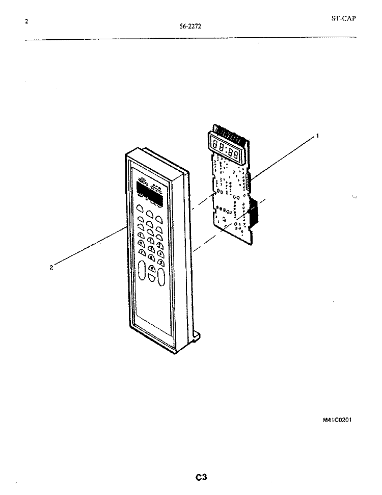 CONTROL PANEL Diagram and Parts List for 56-2272-10/01  Frigidaire Microwave