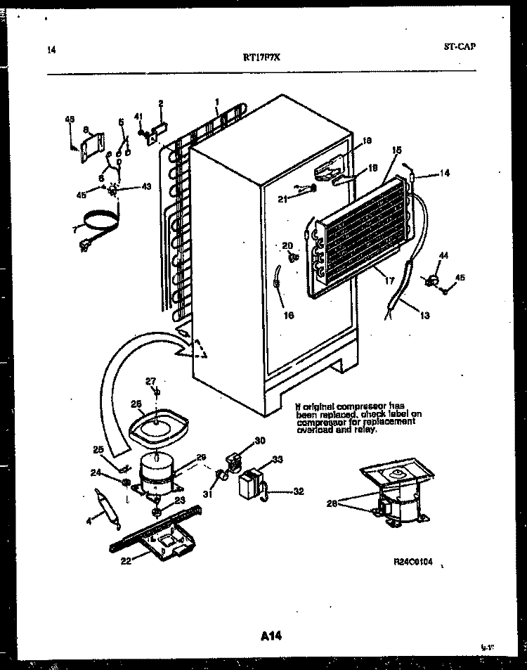 SYSTEM AND AUTOMATIC DEFROST PARTS Diagram and Parts List for RT17F7YX4B  Gibson Refrigerator