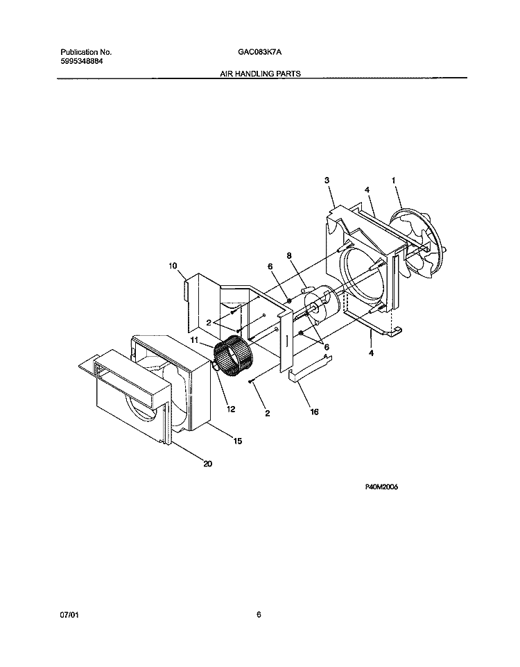 AIR HANDLING Diagram and Parts List for GAC083K7A1  Gibson Air Conditioner