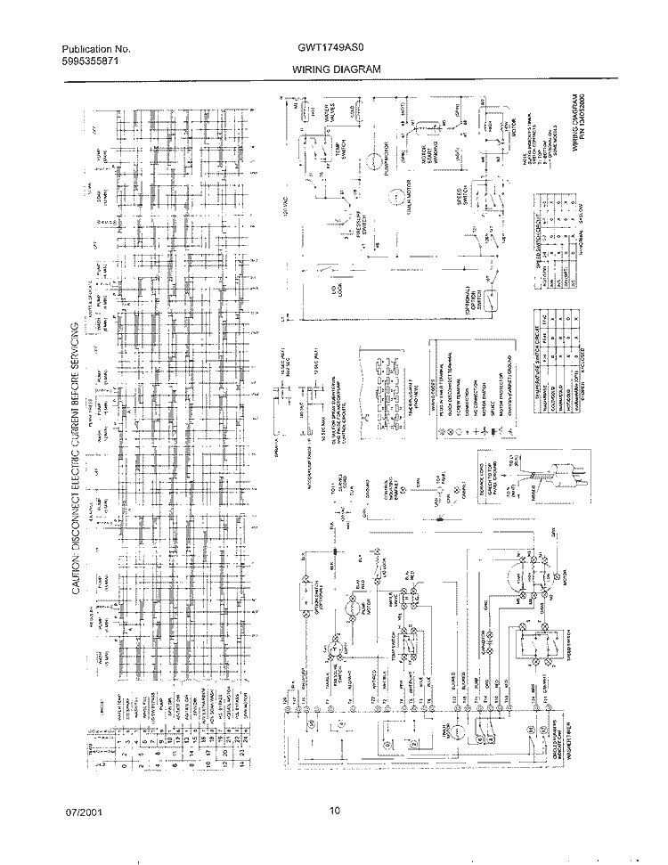 134052000 WIRING DIAGRAM Diagram and Parts List for GWT1749AS0  Gibson Washer
