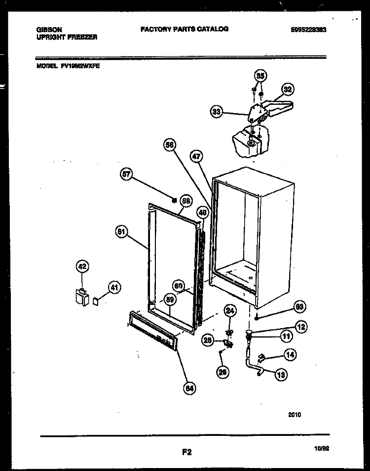 CABINET PARTS Diagram and Parts List for FV19M2WXFE  Gibson Freezer