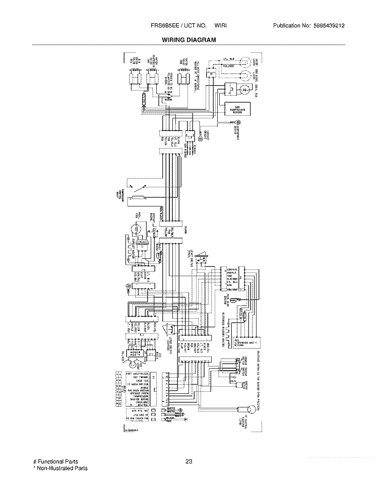 WIRING DIAGRAM Diagram and Parts List for FRS6B5EEW3  Frigidaire Refrigerator