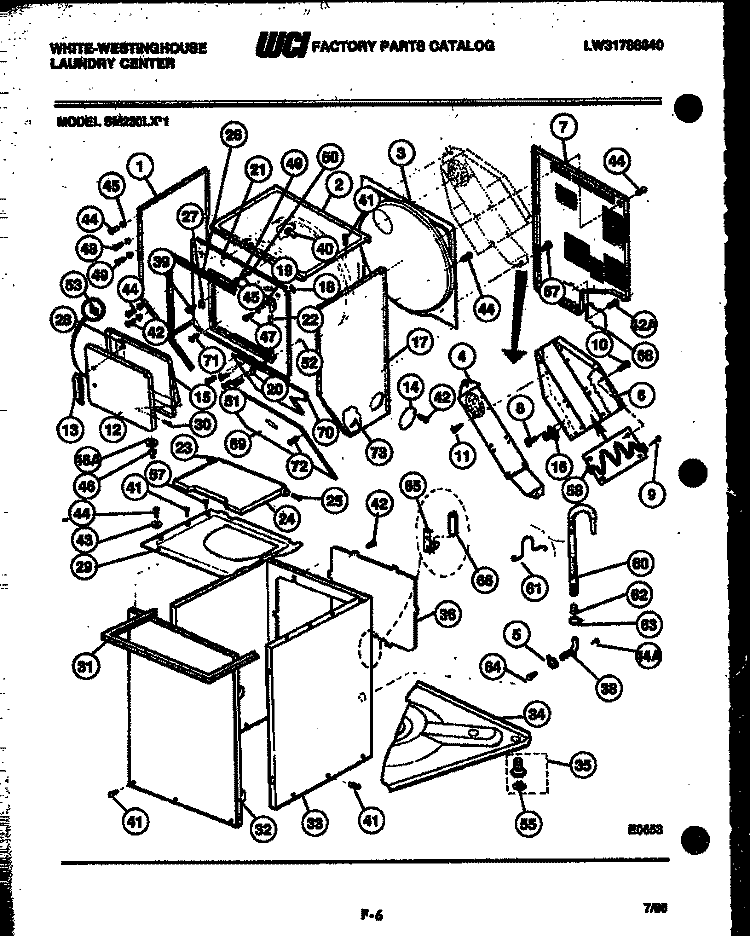 CABINET PARTS AND HEATER Diagram and Parts List for SM230LXW1  Frigidaire Washer