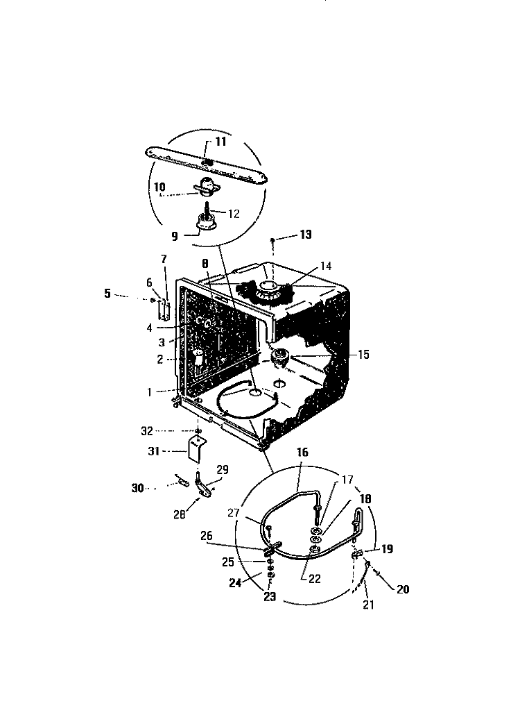 INNER TUB COMPONENTS Diagram and Parts List for SU777EXR3  Frigidaire Dishwasher