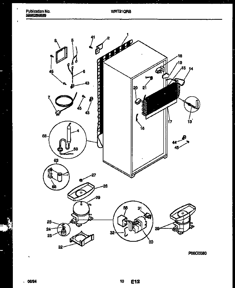 SYSTEM AND AUTOMATIC DEFROST PARTS Diagram and Parts List for WRT21QRBD0  Frigidaire Refrigerator