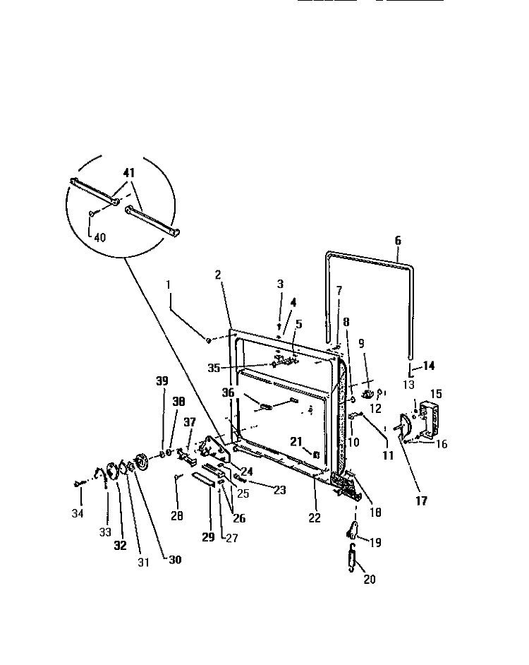 INNER PANEL & COMPONENTS Diagram and Parts List for DWU2005T3W  Kelvinator Dishwasher