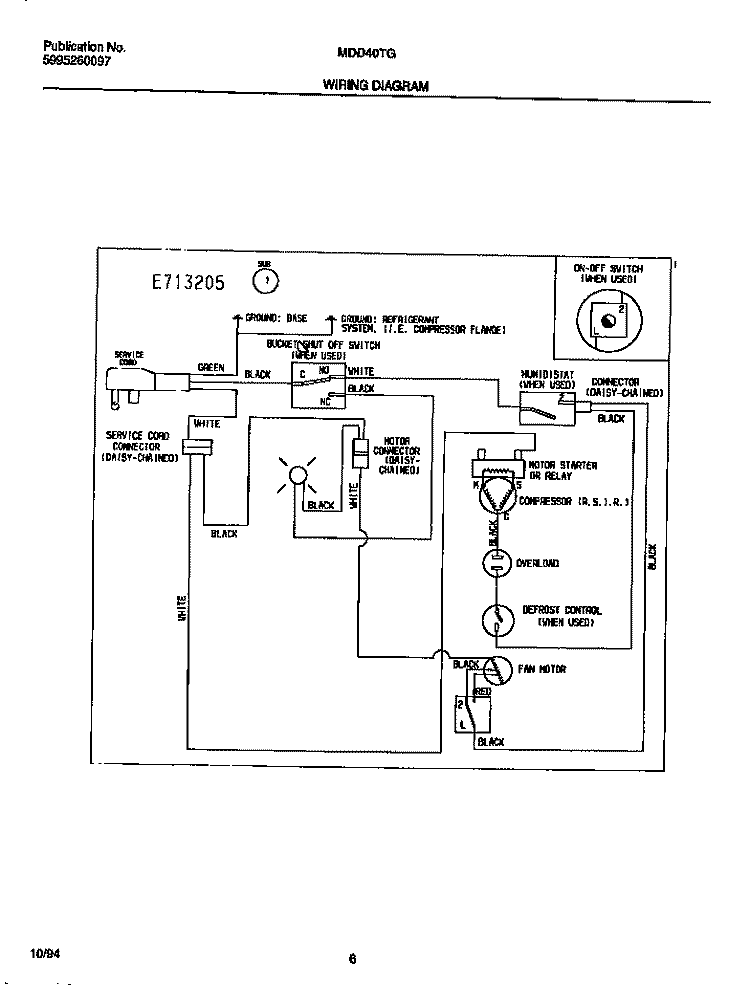 WIRING DIAGRAM Diagram and Parts List for MDD40TG3  Gibson Dehumidifier