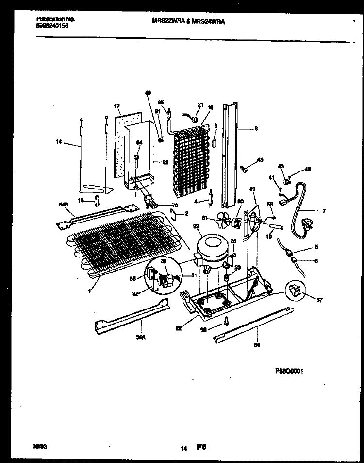 SYSTEM AND AUTOMATIC DEFROST PARTS Diagram and Parts List for MRS22WRAW0  Frigidaire Refrigerator