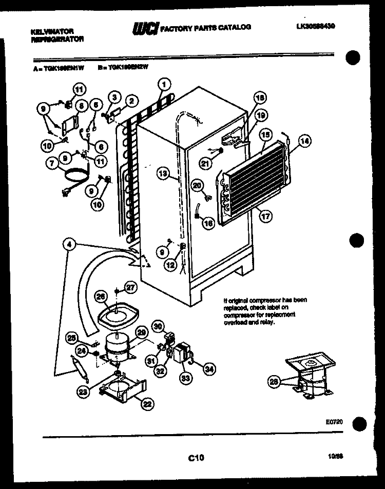 SYSTEM AND AUTOMATIC DEFROST PARTS Diagram and Parts List for TGK180EN1D  Kelvinator Refrigerator