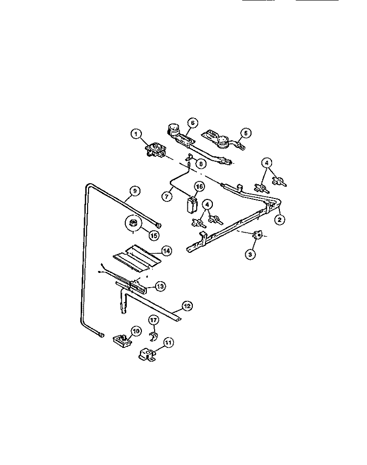 BURNERS Diagram and Parts List for CGC4M6DXD  Gibson Range