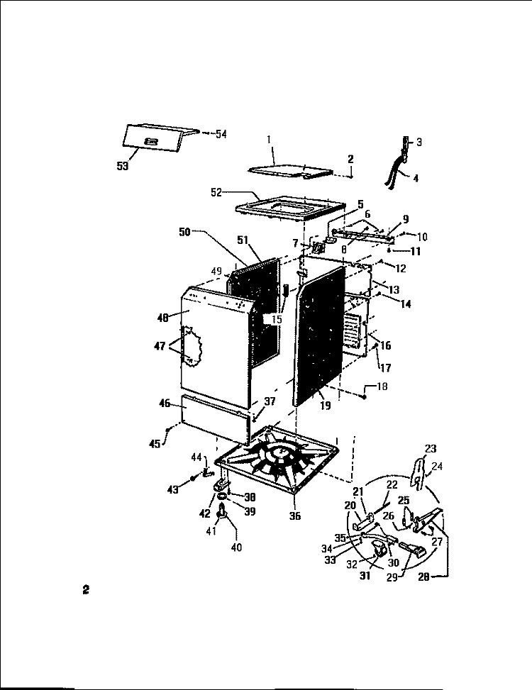LID, PANEL TOP & CABINET Diagram and Parts List for LC550EXD3  Frigidaire Washer