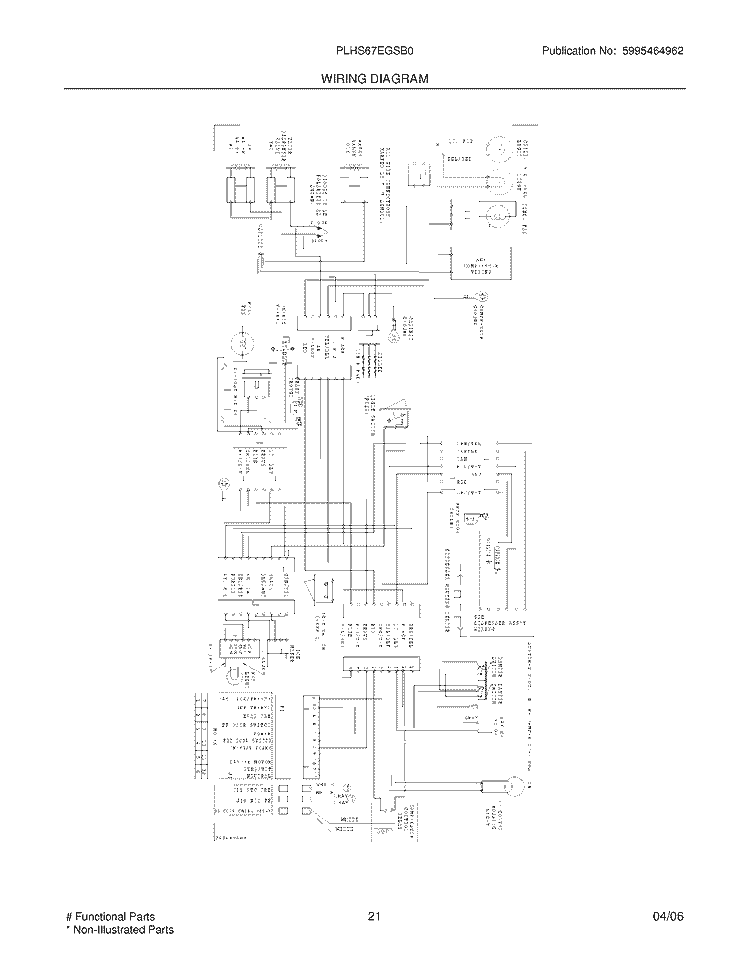 WIRING DIAGRAM Diagram and Parts List for PLHS67EGSB0  Frigidaire Refrigerator