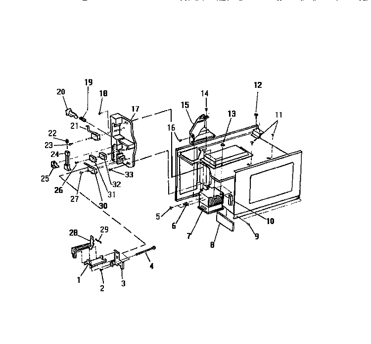 LOCK MECHANISM Diagram and Parts List for KM170HXM  Frigidaire Microwave