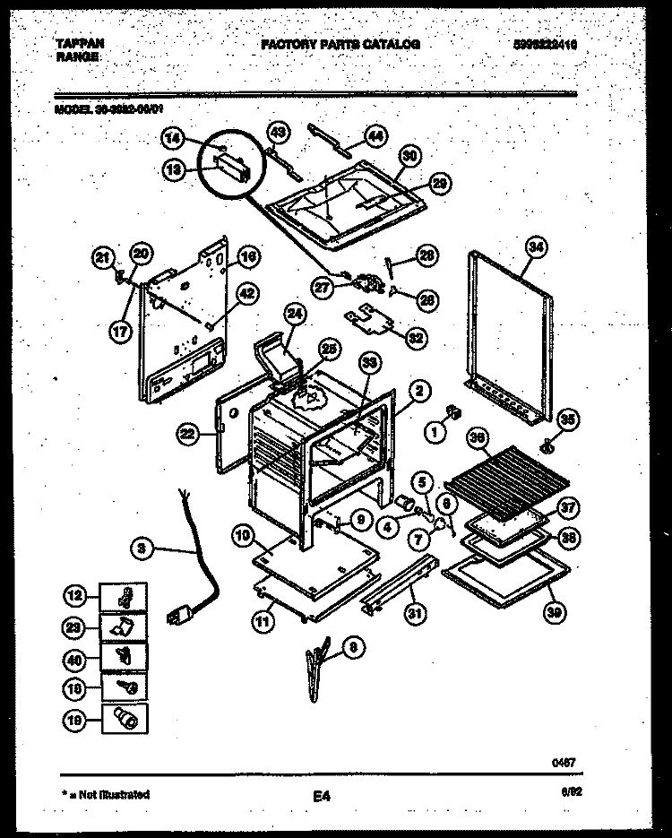 BODY PARTS Diagram and Parts List for 30-3982-23-01  Tappan Range