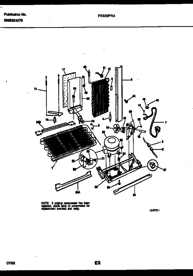 SYSTEM AND AUTOMATIC DEFROST PARTS Diagram and Parts List for FRS22PRAD0  Frigidaire Refrigerator
