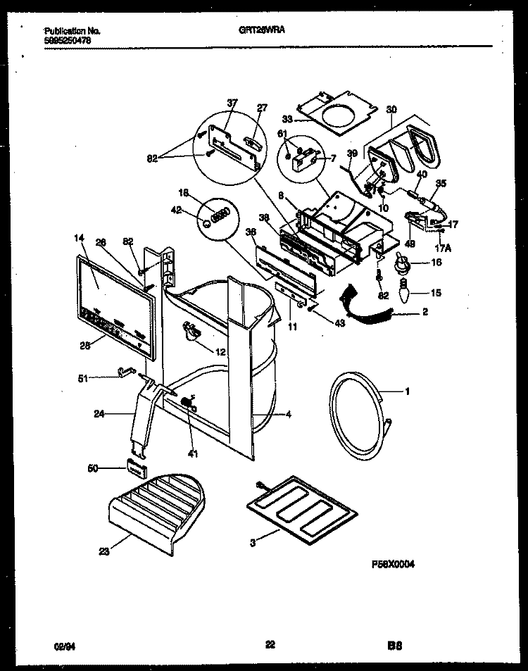 ICE DOOR, DISPENSER AND WATER TANK Diagram and Parts List for GRT26WRAD1  Gibson Refrigerator