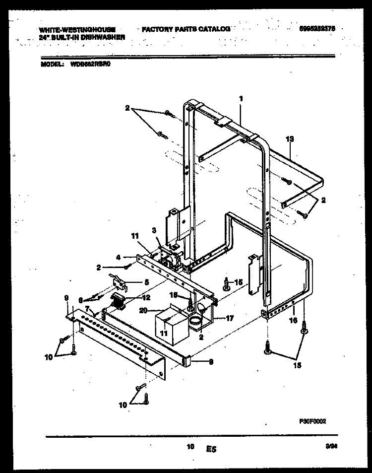 POWER DRY AND MOTOR PARTS Diagram and Parts List for WDB662RBR0  Frigidaire Dishwasher