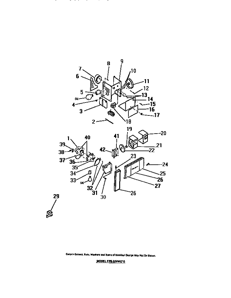 THERMOSTAT, AIR FLOW CONTROLS Diagram and Parts List for FPE22VWCF0  Frigidaire Refrigerator