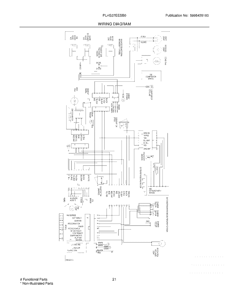 WIRING DIAGRAM Diagram and Parts List for PLHS37EESB0  Frigidaire Refrigerator